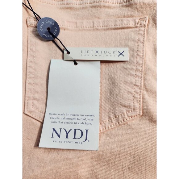 Nydj Chloe Women's Size 4 P Petite Capri Jeans Melon Side Slits Stretch -26 - Picture 9 of 12
